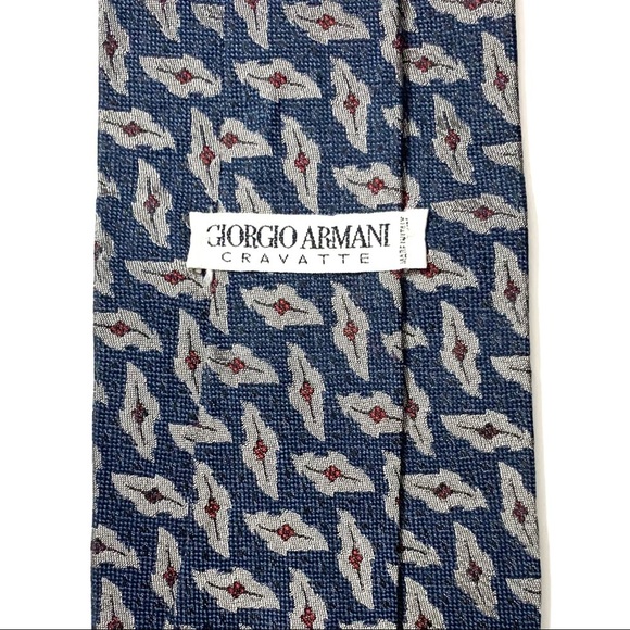 GIORGIO ARMANI Silk Tie, blue and silver - Picture 2 of 3